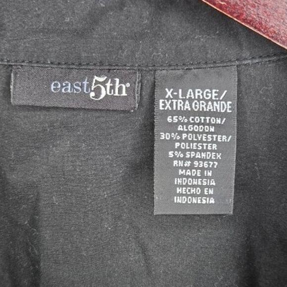East 5th Black Button-Down Shirt XL [0287] - Picture 5 of 6